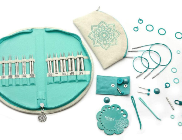 Estuche agujas circulares intercambiables 8cms the mindful collection